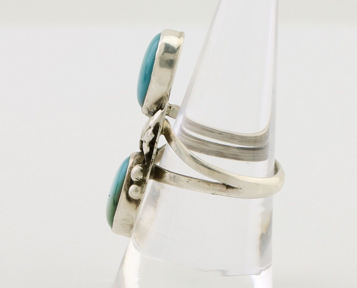 Navajo Ring 925 Silver Kingman Turquoise Artist Signed L C.80's