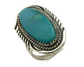 Navajo Ring 925 Silver Natural Blue Turquoise Artist Signed USA C.80's