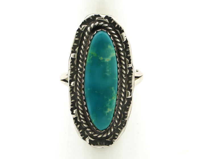 Navajo Ring 925 Silver Natural Blue Turquoise Native American Artist C.1980's