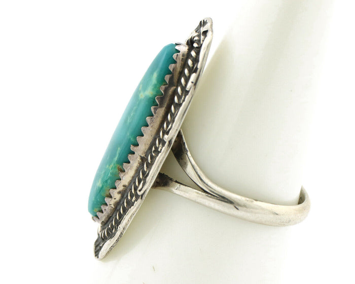 Navajo Ring 925 Silver Natural Blue Turquoise Native American Artist C.1980's