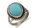 Navajo Ring 925 Silver Natural Blue Turquoise Native American Artist C.80's