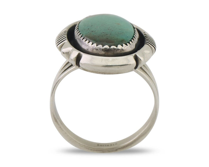 Navajo Ring 925 Silver Natural Blue Turquoise Native American Artist C.80's
