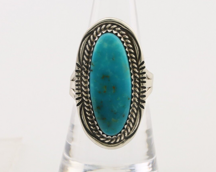 Navajo Ring 925 Silver Natural Blue Turquoise Native American Artist C.80's