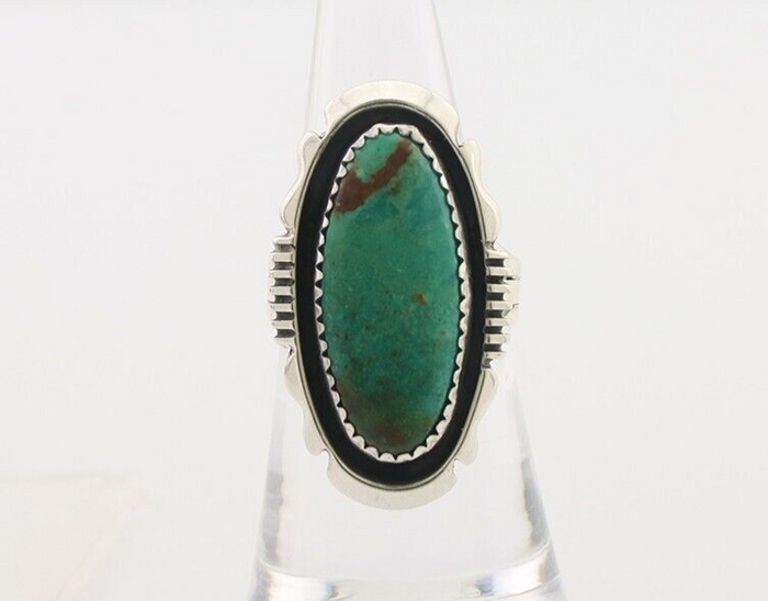 Navajo Ring 925 Silver Natural Blue Turquoise Native American Artist C.80's