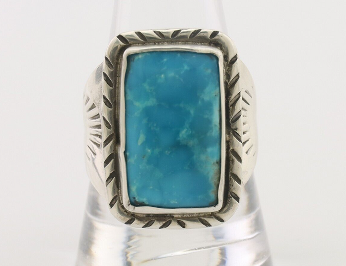 Navajo Ring 925 Silver Natural Blue Turquoise Native American Artist C.80's