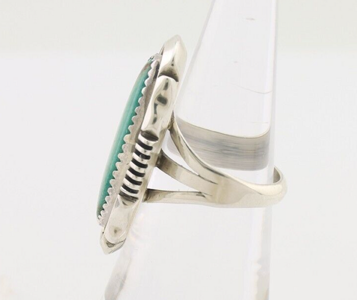 Navajo Ring 925 Silver Natural Blue Turquoise Native American Artist C.80's