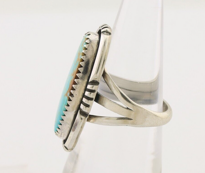 Navajo Ring 925 Silver Natural Blue Turquoise Native American Artist C.80's