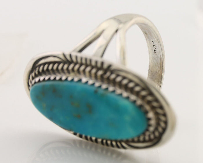 Navajo Ring 925 Silver Natural Blue Turquoise Native American Artist C.80's