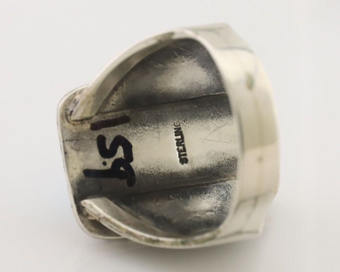 Navajo Ring 925 Silver Natural Blue Turquoise Native American Artist C.80's