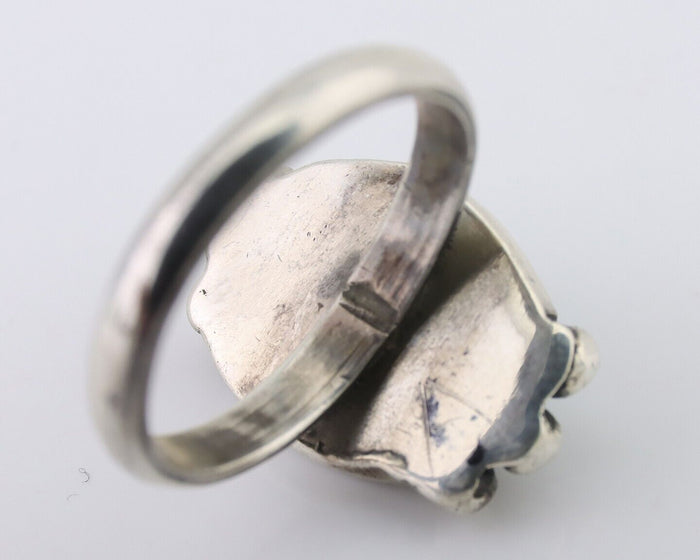 Navajo Ring 925 Silver Natural Blue Turquoise Native American Artist C.80's