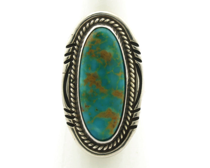 Navajo Ring 925 Silver Natural Blue Turquoise Signed M Begay C.80's