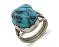 Navajo Ring 925 Silver Natural Blue Turquoise Signed Tony Guerro C.80's