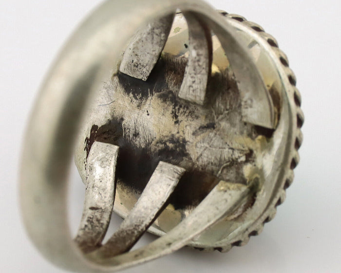 Navajo Ring .925 Silver Natural Turquoise Native American Artist C.1980's