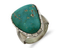 Navajo Ring 925 Silver Natural Turquoise Signed Fred Guerrero Jr C.80's