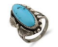 Navajo Ring 925 Silver Sleeping Beauty Turquoise Signed SC C.80's