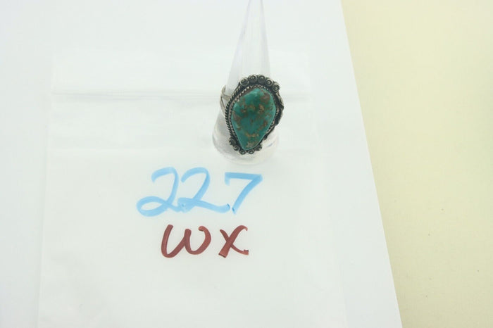 Navajo Ring 925 Sterling Turquoise Handmade Signed James Martin C.80's Size 10