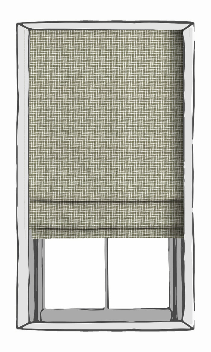 Checkered Fabric Material By the Metre (Olive Green/ White)