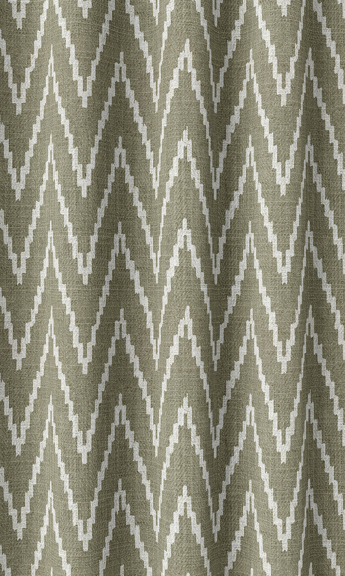 Chevron Print Curtains (Green/ White)