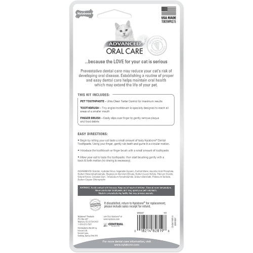 Nylabone Advanced Oral Care Cat Dental Kit Plaque Tartar Control
