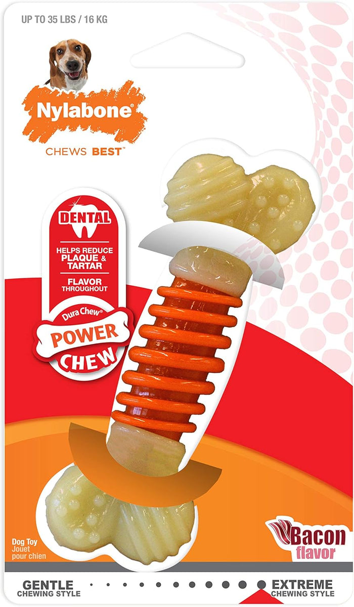 Nylabone Dental Proactive Breath Medium - Bacon Flavor Durable Nylon Chewer Dog Toy