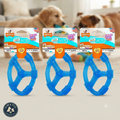 Nylabone Puppy Chew Ring Peanut Butter Dog Toy Wolf 3-Pack Made in USA