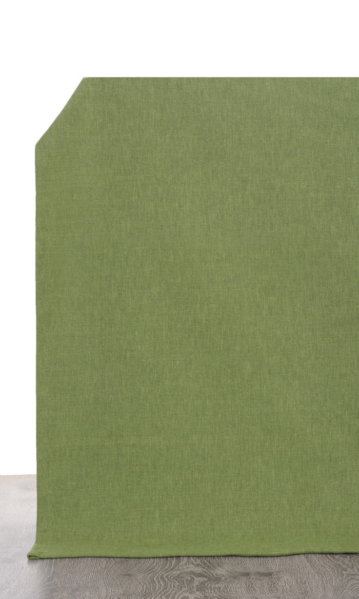 Poly-Linen Curtain Panels for Living, Bedroom, Kitchen, Bathroom (Green)