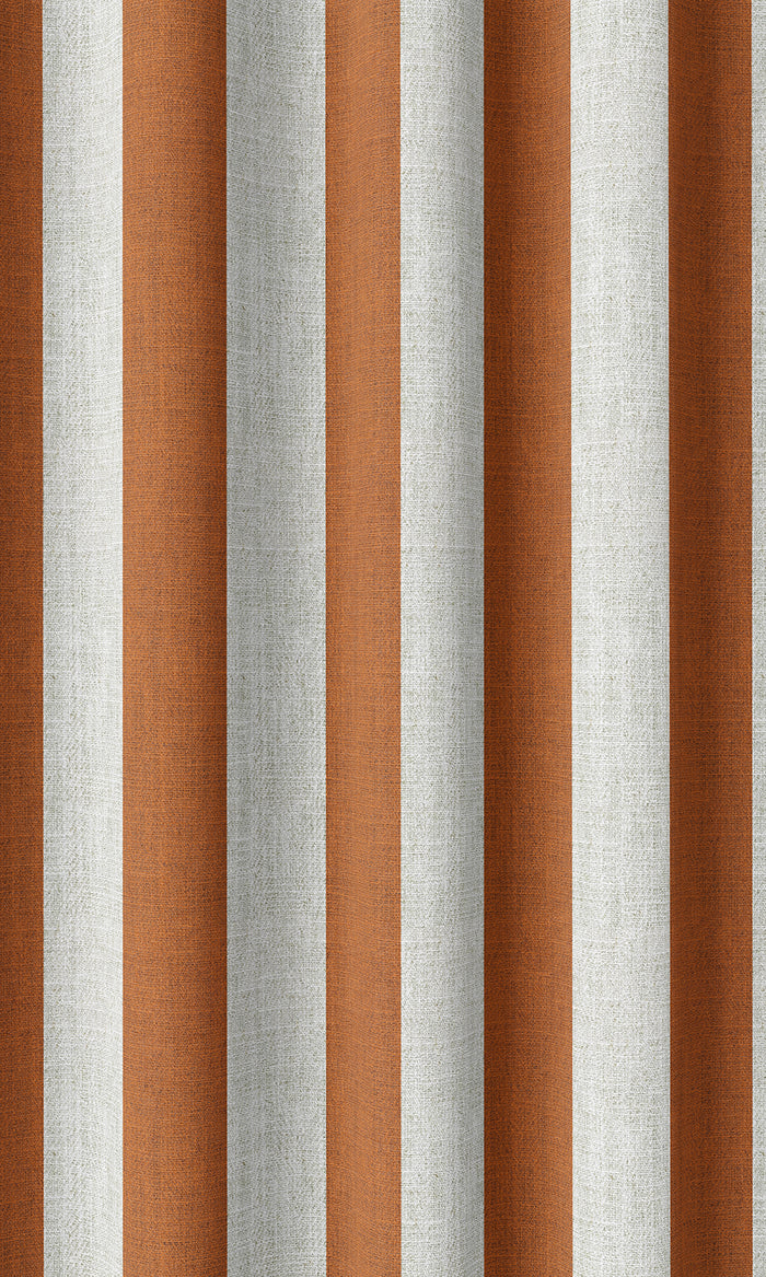 Modern Striped Drapes (Burnt Orange/ White)