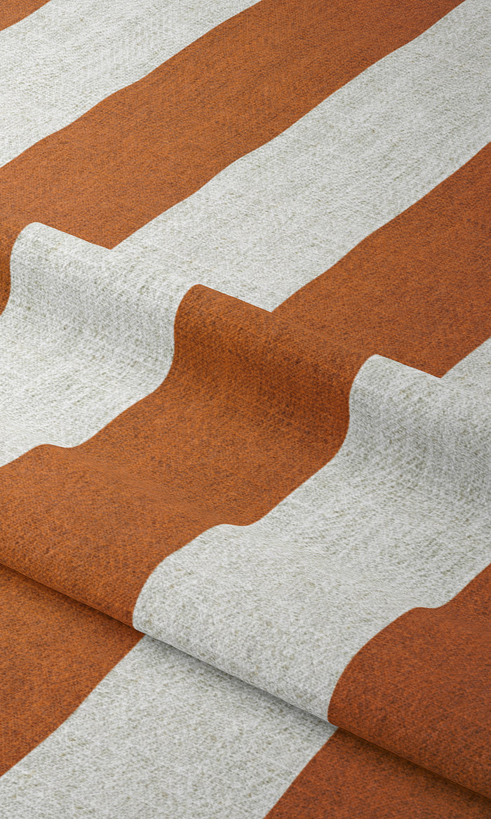 Modern Striped Drapes for Living, Bedroom, Kitchen, Bathroom (Burnt Orange/ White)