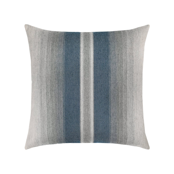 Gray and indigo striped pillow square size for elegant indoor and outdoor decor by Elaine Smith