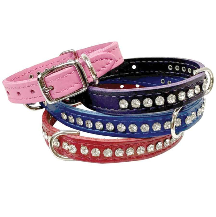 OmniPet Signature Leather Crystal Diamond Rhinestones Dog Collars USA Made