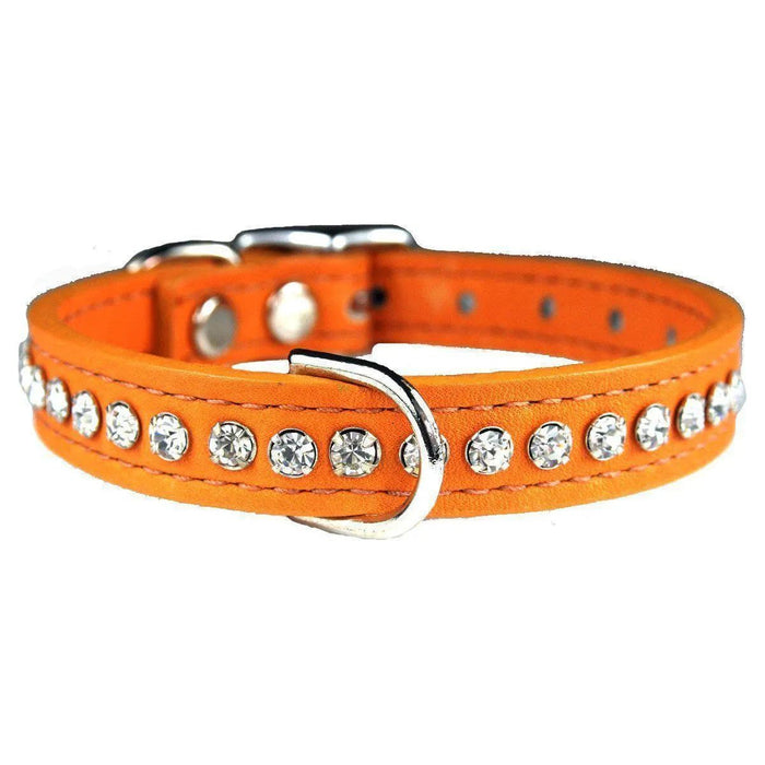 OmniPet Signature Leather Crystal Dog Collar Made in USA OmniPet