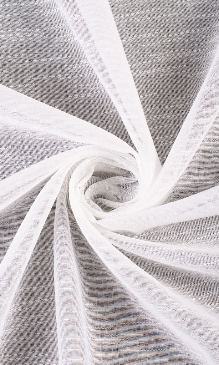 Textured Sheer Curtains (White) Extra Long Short Wide