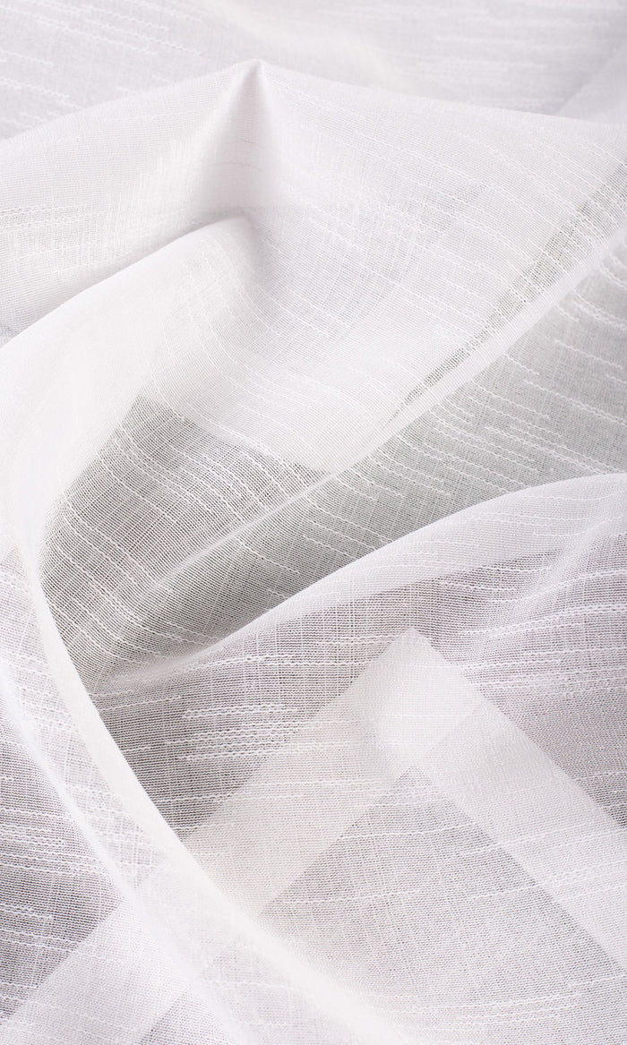 Textured Sheer Made-to-Measure Curtains (White)