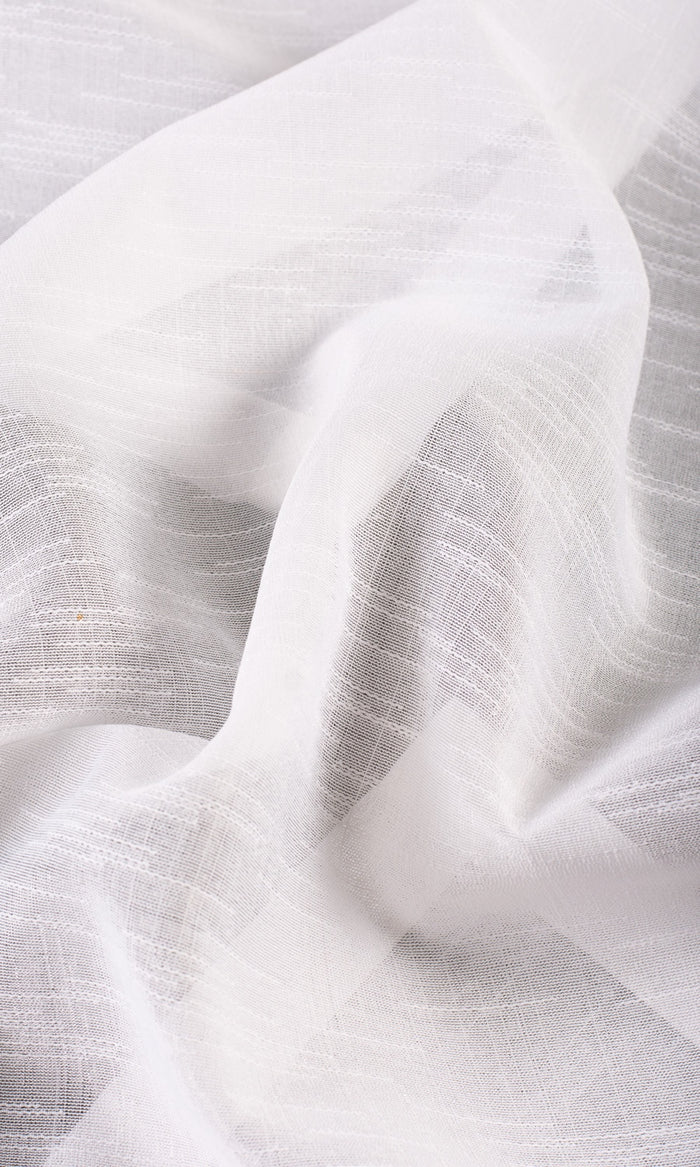 Textured Sheer Any Size Style Curtains (White)
