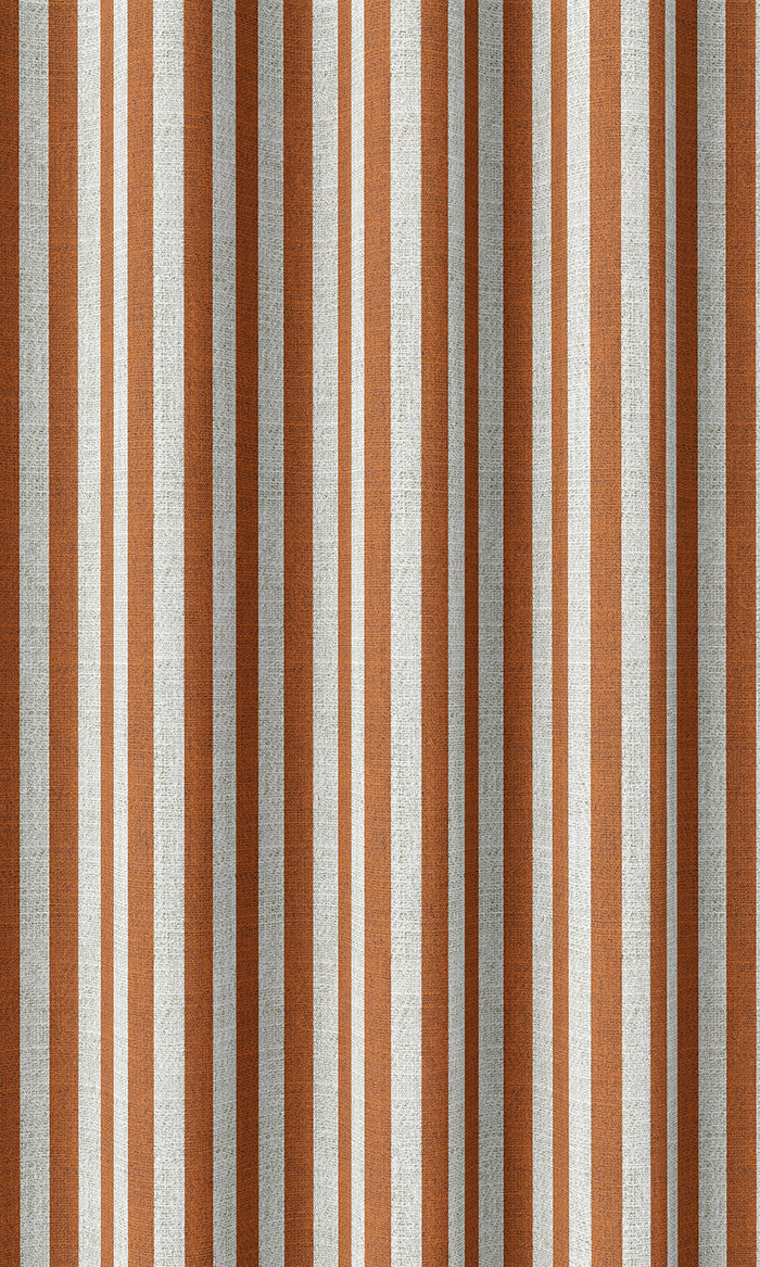 Modern Striped Drapery (Burnt Orange/ White)