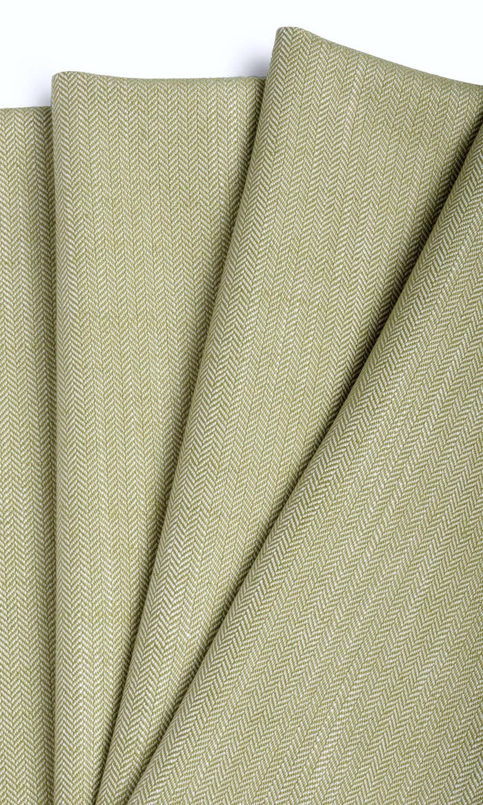 Herringbone Textured Window Treatments Fabric By the Metre (Olive Green)
