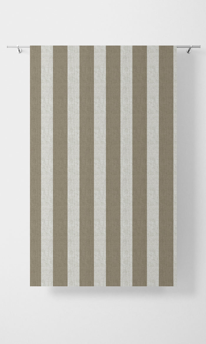 Modern Striped Drapery for Living, Bedroom, Kitchen, Bathroom (Brown/ White)