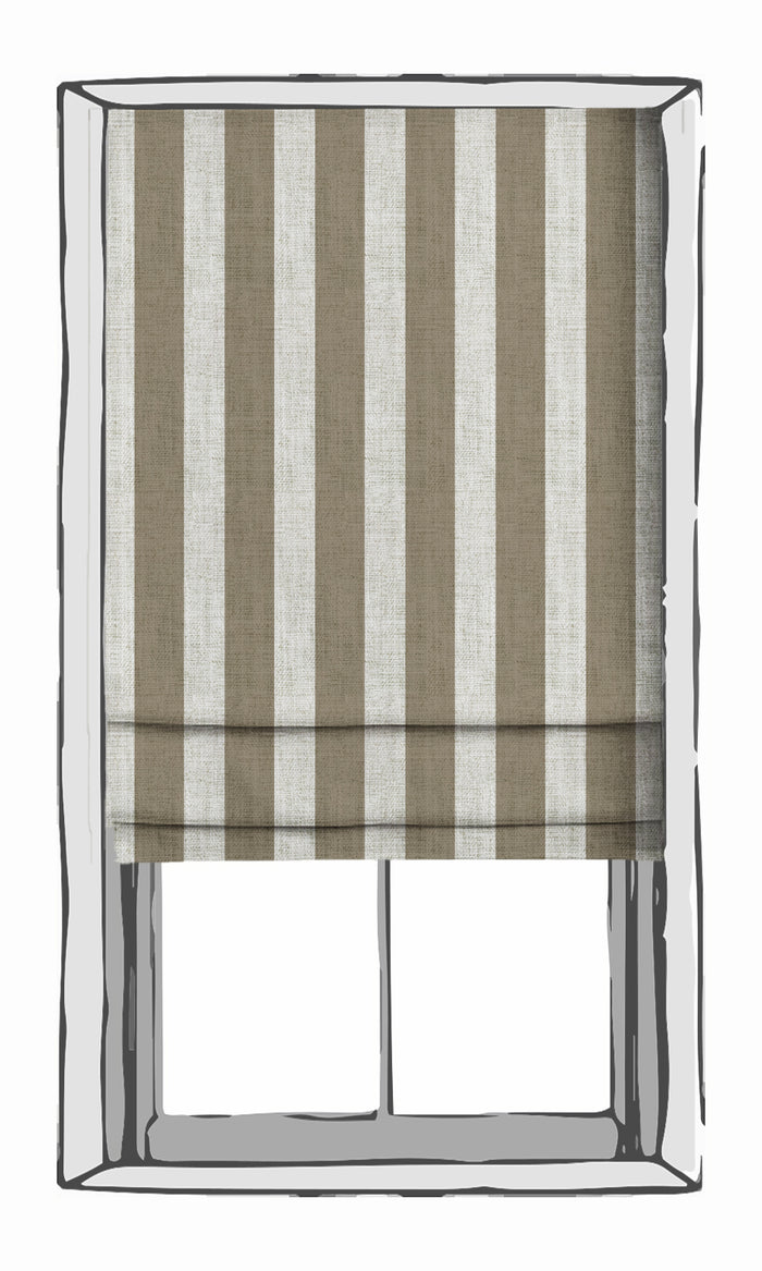 Modern Striped Pinch Pleat, Rod Pocket, Eyelet Curtains (Brown/ White)