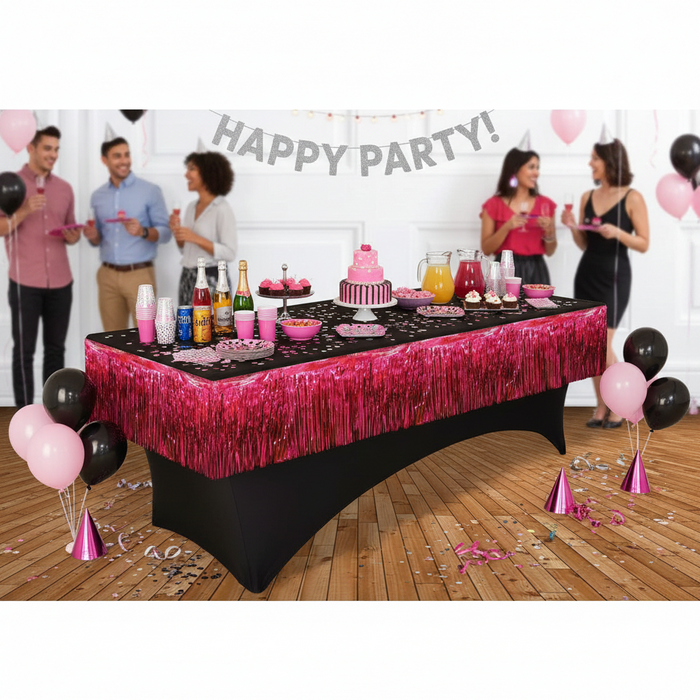 Party Supplies Tinsel Fringe Garland Red, 20" x 15" 1pc