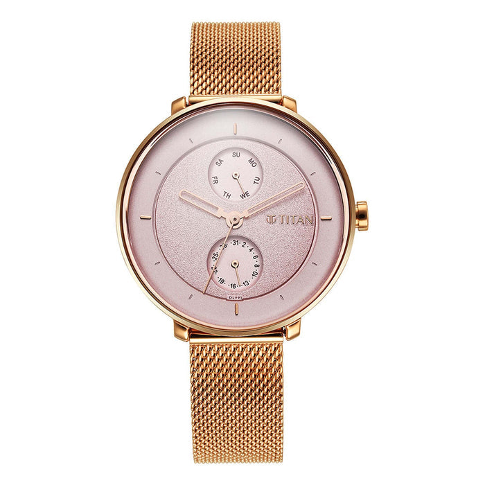 Pastel Dreams Pink Dial Metal Strap Watch 2651WM04