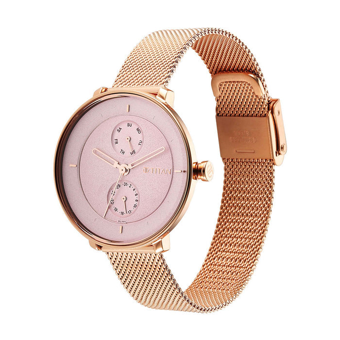 Pastel Dreams Pink Dial Metal Strap Watch 2651WM04