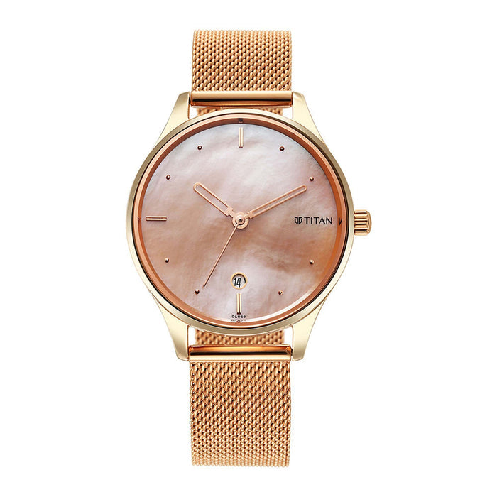Pastel Dreams Pink Mother of Pearl Dial Metal Strap Watch 2670WM09