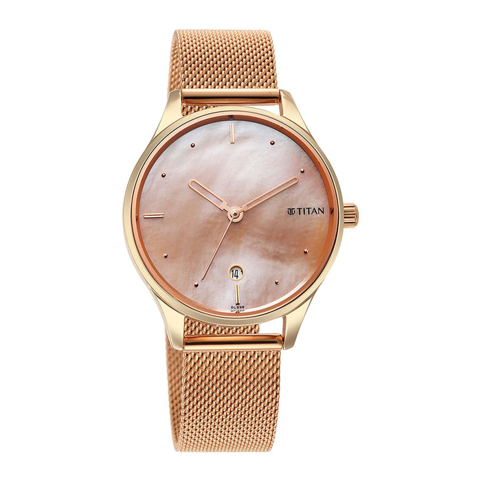 Pastel Dreams Pink Mother of Pearl Dial Metal Strap Watch 2670WM09
