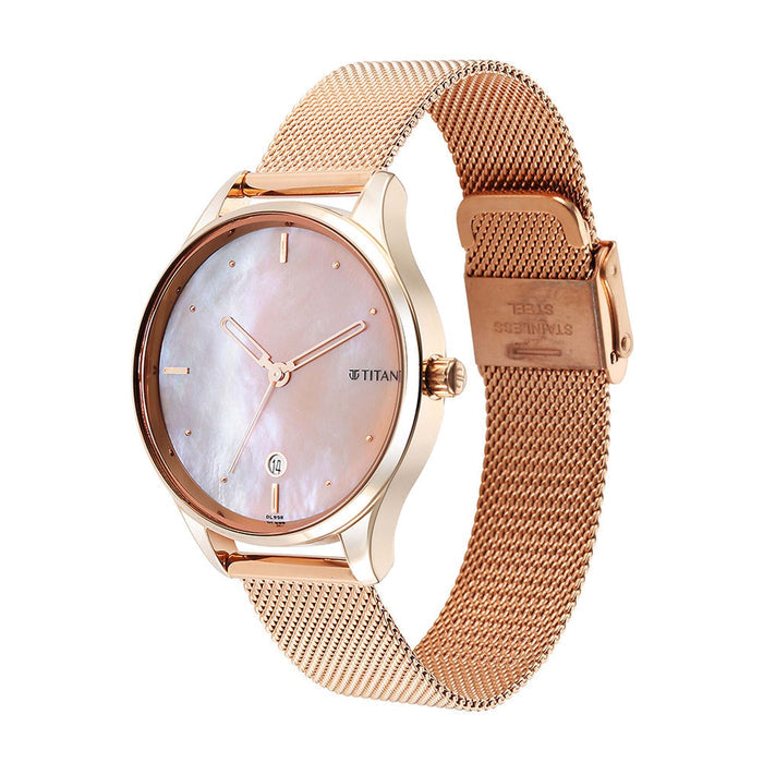 Pastel Dreams Pink Mother of Pearl Dial Metal Strap Watch 2670WM09