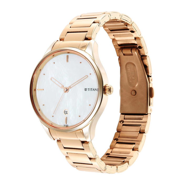 Pastel Dreams White Mother of Pearl Dial Metal Strap Watch 2670WM08