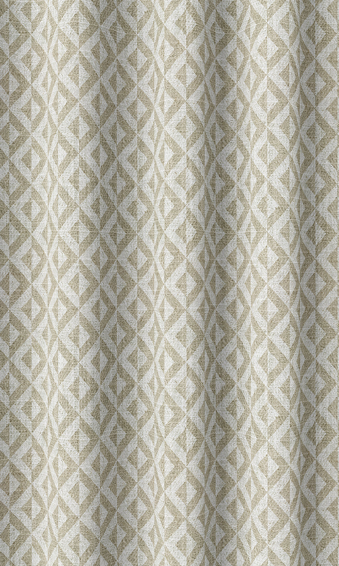 Geometric Print Home Décor Fabric By the Metre (Beige/ White)