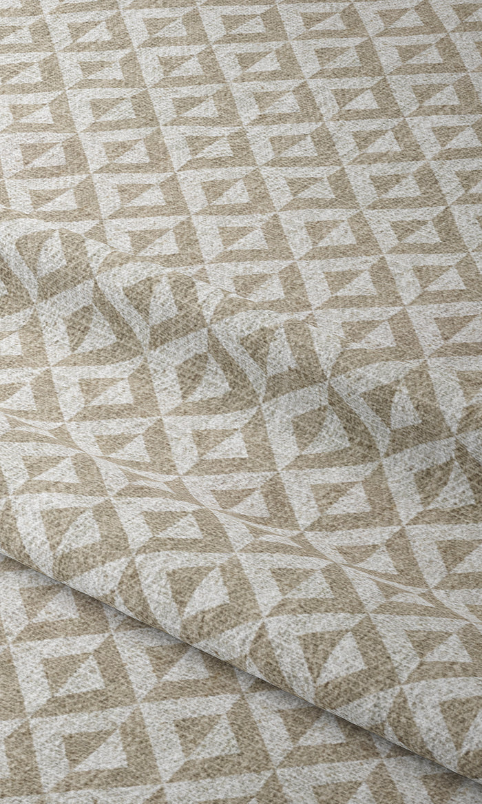 Geometric Print Window Treatments Fabric By the Metre (Beige/ White)
