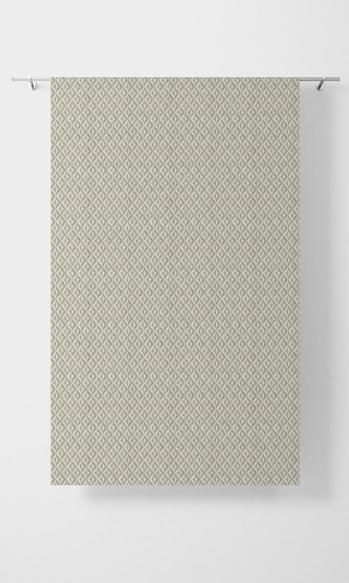 Geometric Print Home Textile Fabric Material By the Metre (Beige/ White)