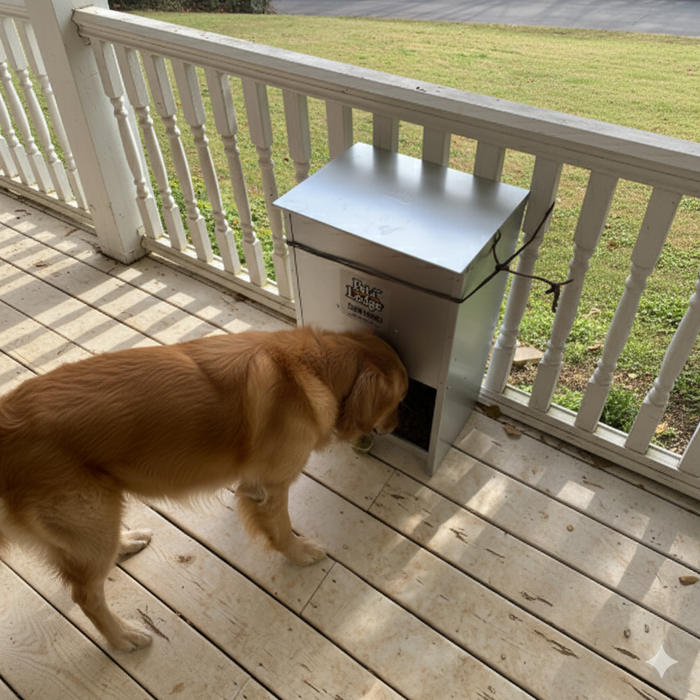 Pet Lodge Chow Hound Automatic Dog Feeder 12 lb Galvanized Steel Pest-Proof