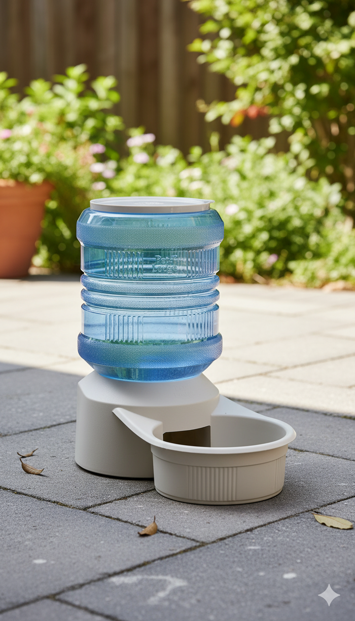 Pet Lodge Chow Tower Deluxe 16 lb Auto Dog Feeder Gravity Dispenser Indoor Outdoor